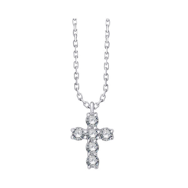 14Kt White Gold Diamond 1/6Ctw Pendant