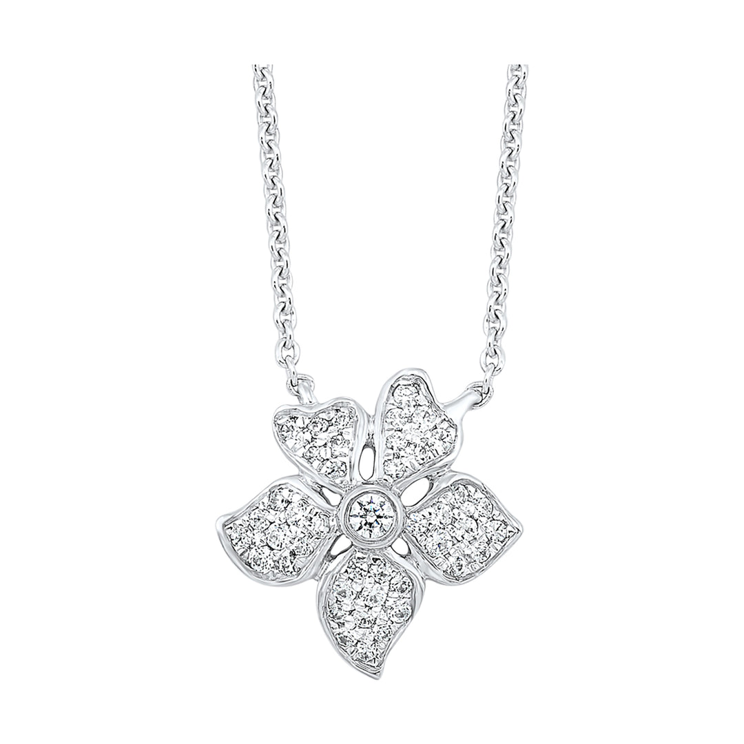 10Kt White Gold Diamond 1/5Ctw Pendant