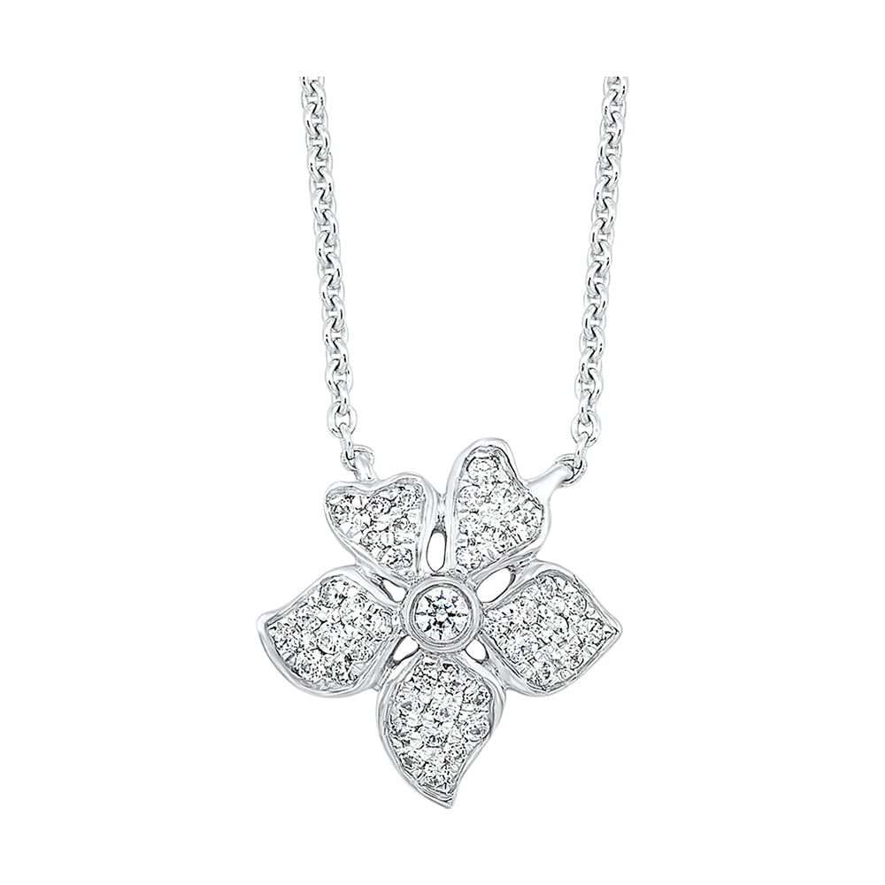 10Kt White Gold Diamond 1/5Ctw Pendant