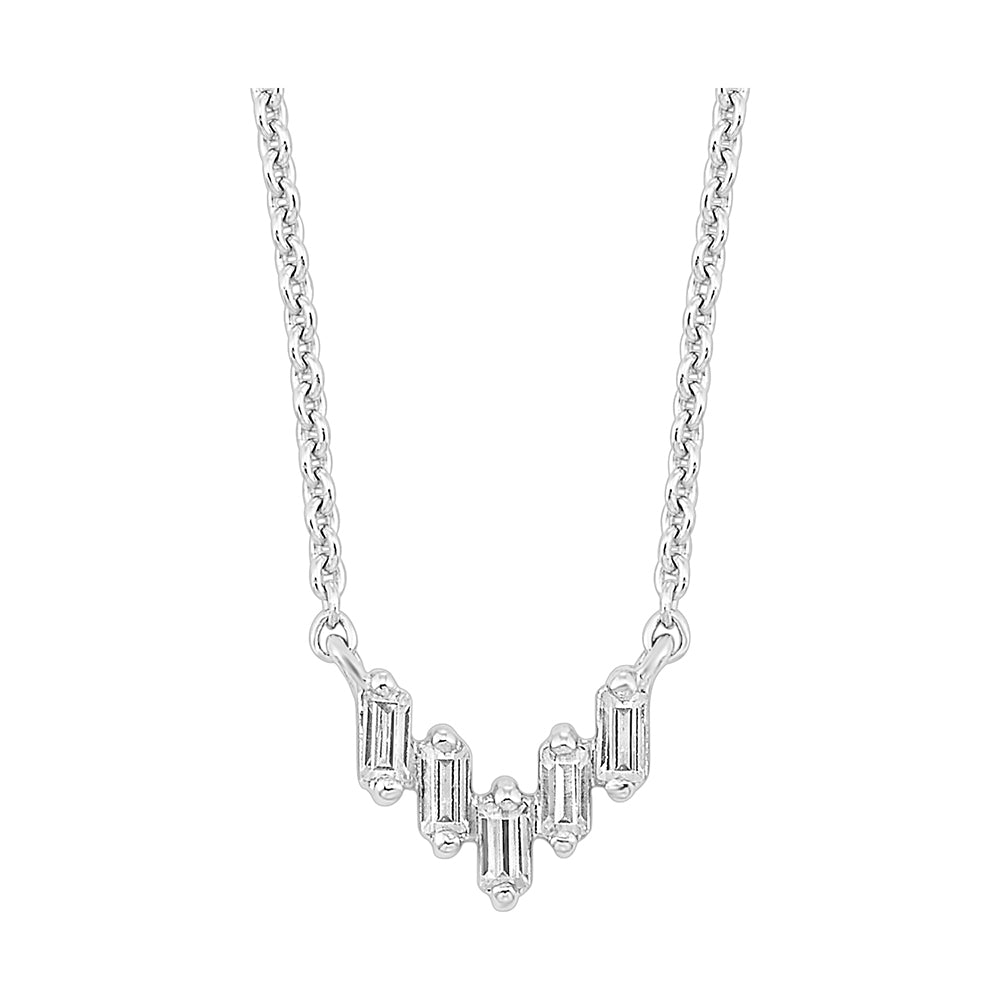 14Kt White Gold Diamond 1/10Ctw Pendant