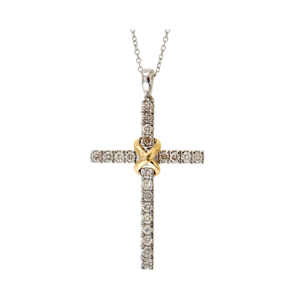 14Kt White Yellow Gold Diamond 1/2Ctw Pendant