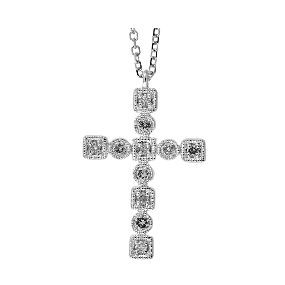 14Kt White Gold Diamond 1/10Ctw Pendant