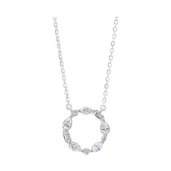 14Kt White Gold Diamond 1/6Ctw Pendant