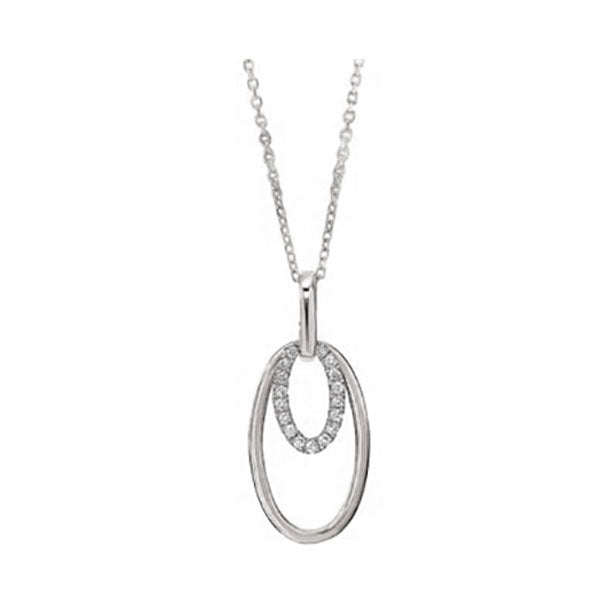 10Kt White Gold Diamond 1/10Ctw Pendant