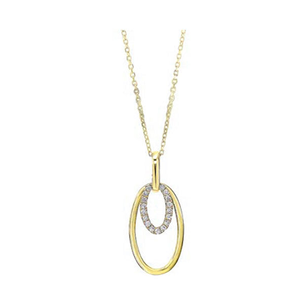 10Kt White Yellow Gold Diamond 1/10Ctw Pendant