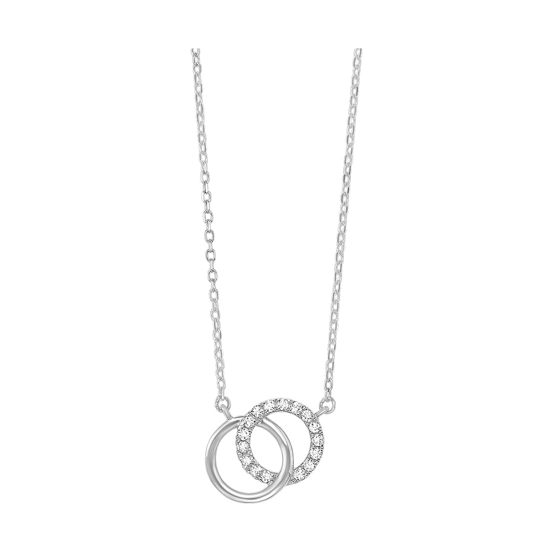 14Kt White Gold Diamond 1/12Ctw Pendant