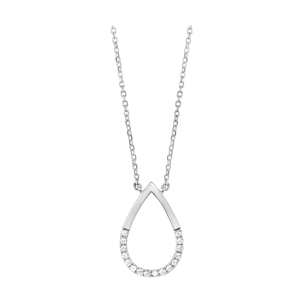 14Kt White Gold Diamond 1/12Ctw Pendant