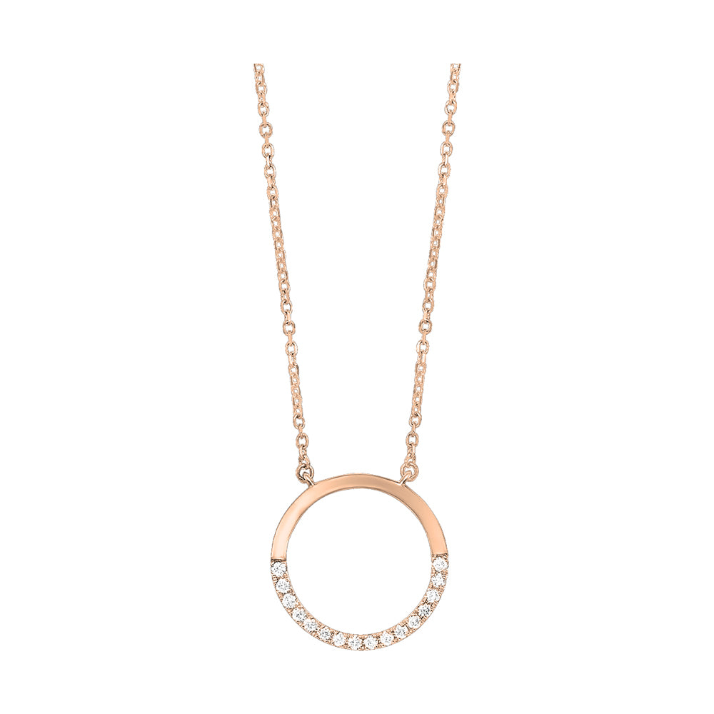 10Kt Rose Gold Diamond 1/12Ctw Pendant