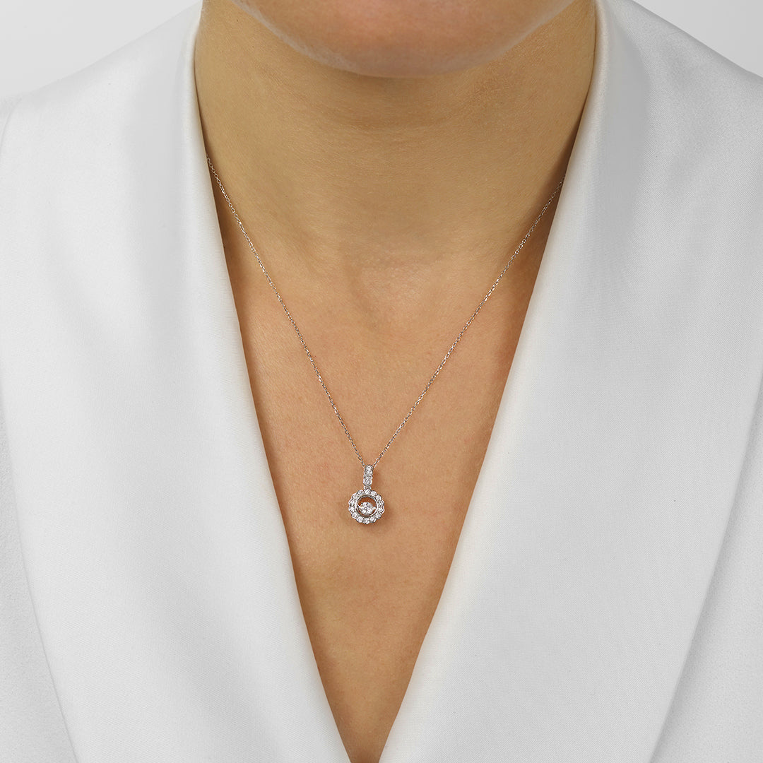 14Kt White Gold Diamond 1/4Ctw Pendant