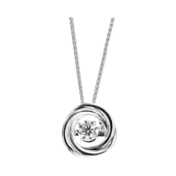 Silver White Diamond 1/4Ctw Pendant
