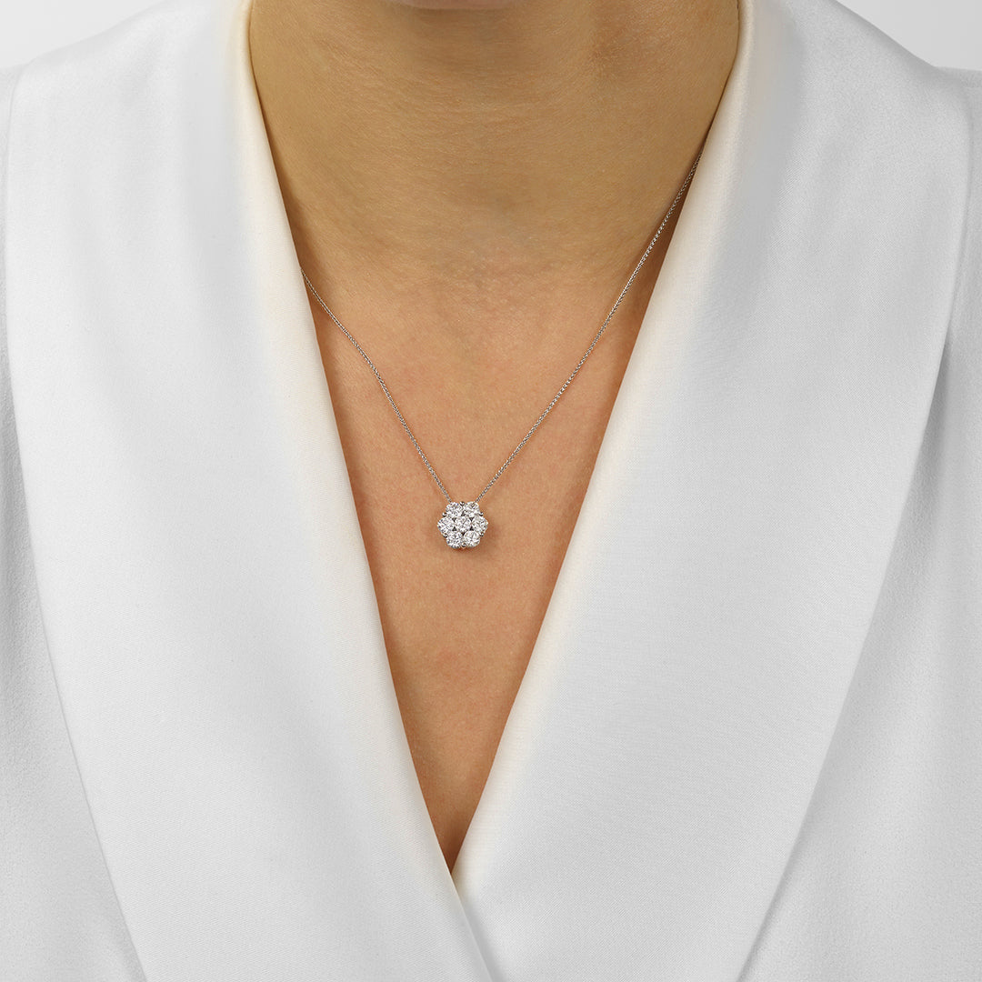 14Kt White Gold Diamond 1Ctw Pendant