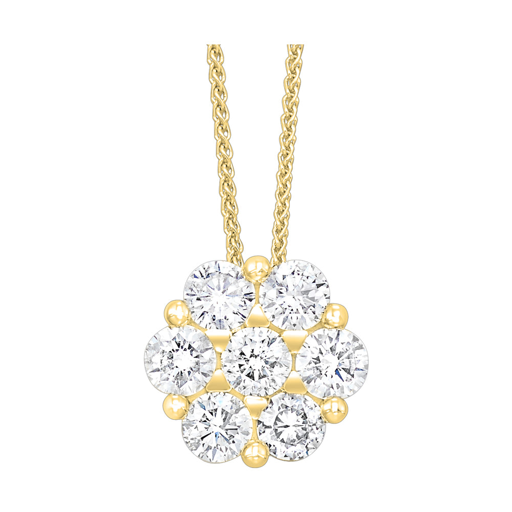 14Kt Yellow Gold Diamond 1Ctw Pendant