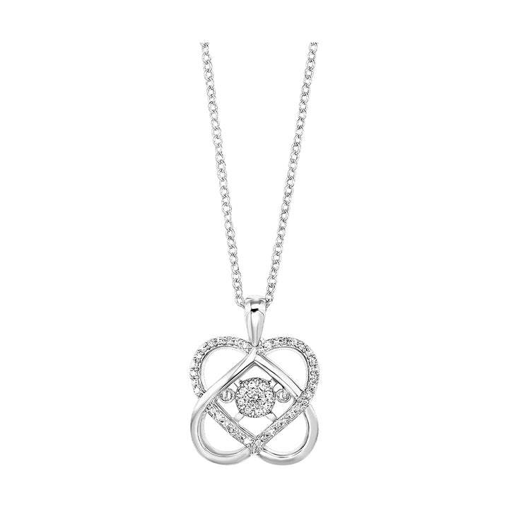 Silver White Diamond 1/10Ctw Pendant