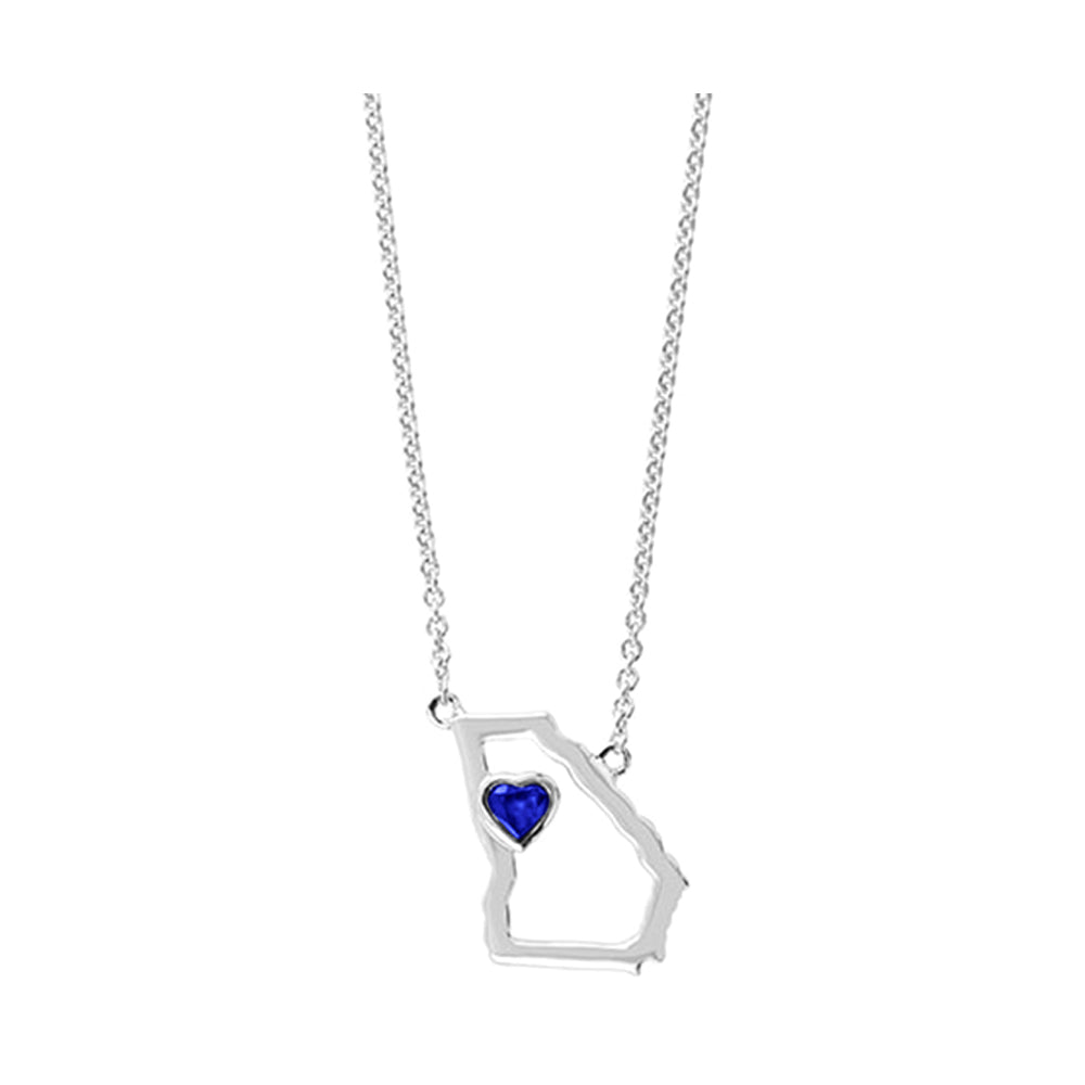 Silver Sapphire 1/7Ctw Pendant
