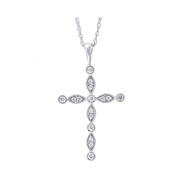 14Kt White Gold Diamond 1/10Ctw Pendant