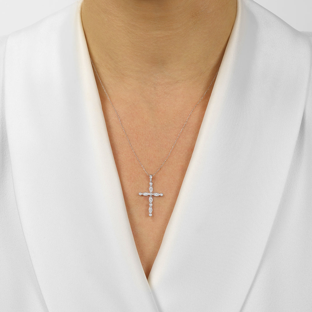 14Kt White Gold Diamond 1/10Ctw Pendant