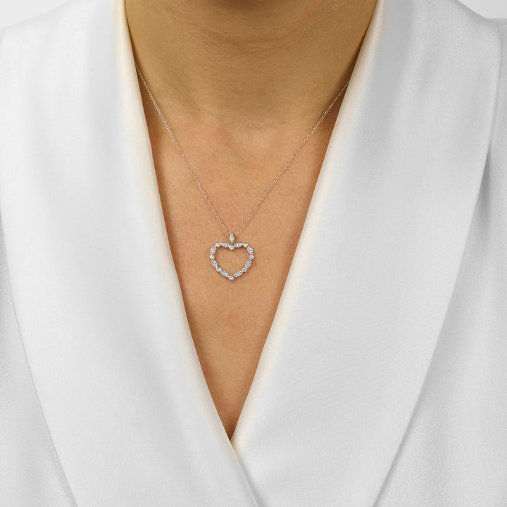 14Kt White Gold Diamond 1/8Ctw Pendant