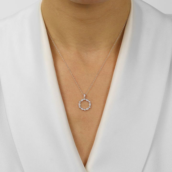 14Kt White Gold Diamond 1/10Ctw Pendant