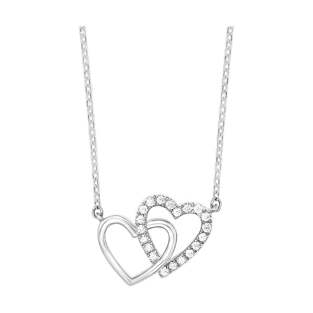 14Kt White Gold Diamond 1/12Ctw Pendant