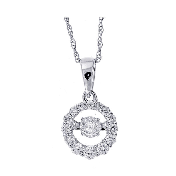 14Kt White Gold Diamond 1/4Ctw Pendant