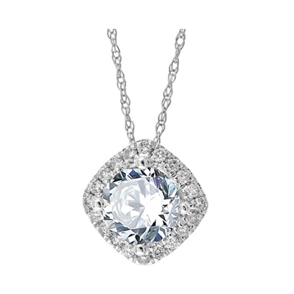14Kt White Gold Diamond 1/8Ctw Pendant