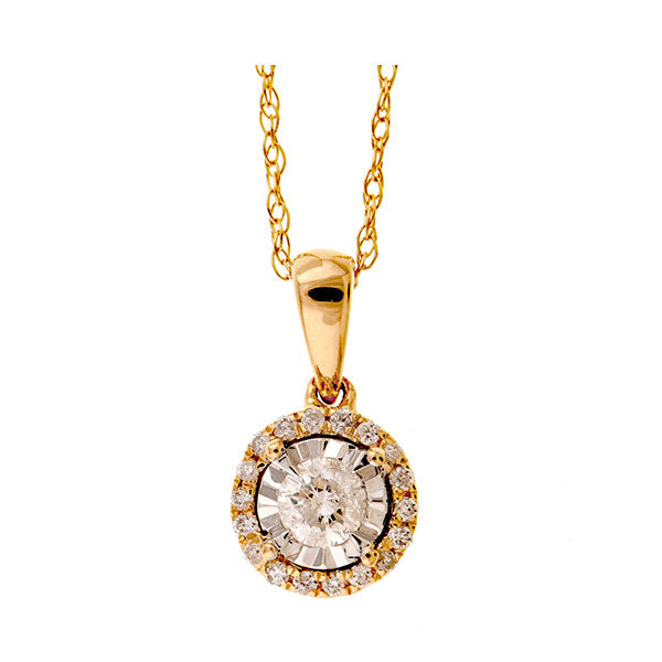 14Kt Yellow Gold Diamond 1/6Ctw Pendant