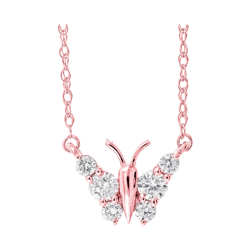 10Kt Rose Gold Diamond 1/5Ctw Pendant