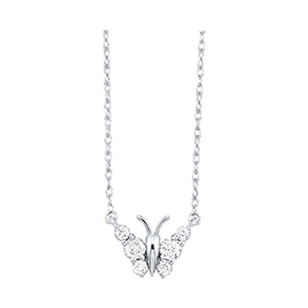 10Kt White Gold Diamond 1/5Ctw Pendant