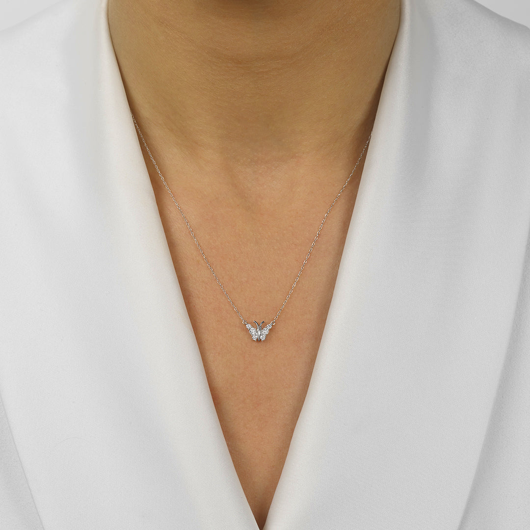 10Kt White Gold Diamond 1/5Ctw Pendant