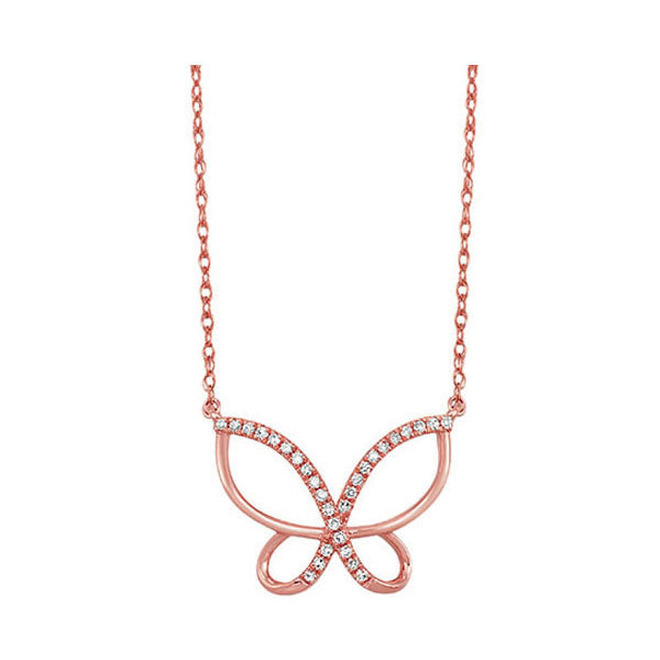 10Kt Rose Gold Diamond 1/10Ctw Pendant
