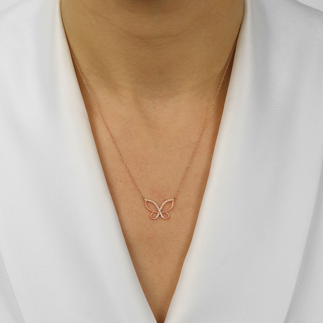 10Kt Rose Gold Diamond 1/10Ctw Pendant