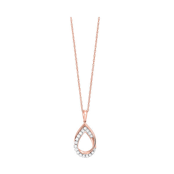 10Kt Rose Gold Diamond 1/10Ctw Pendant