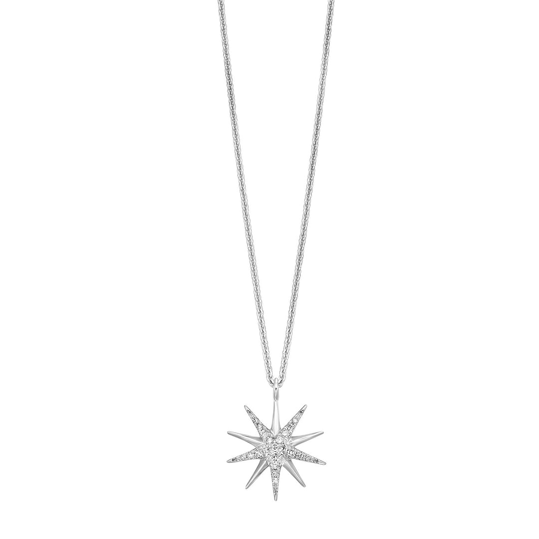 Silver White Diamond 1/10Ctw Pendant