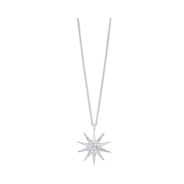 Silver White Diamond 1/10Ctw Pendant