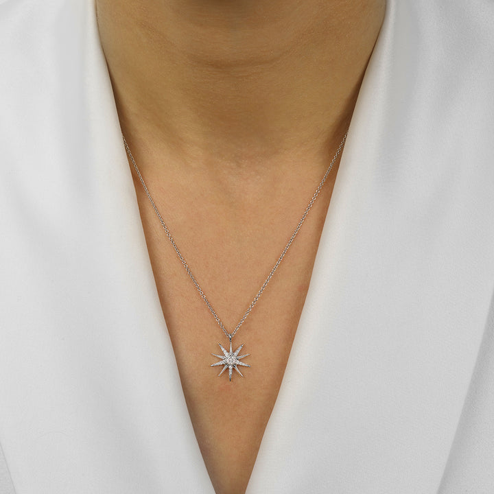 Silver White Diamond 1/10Ctw Pendant