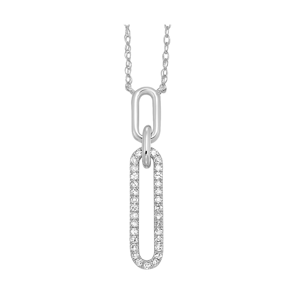 10Kt White Gold Diamond 1/10Ctw Pendant