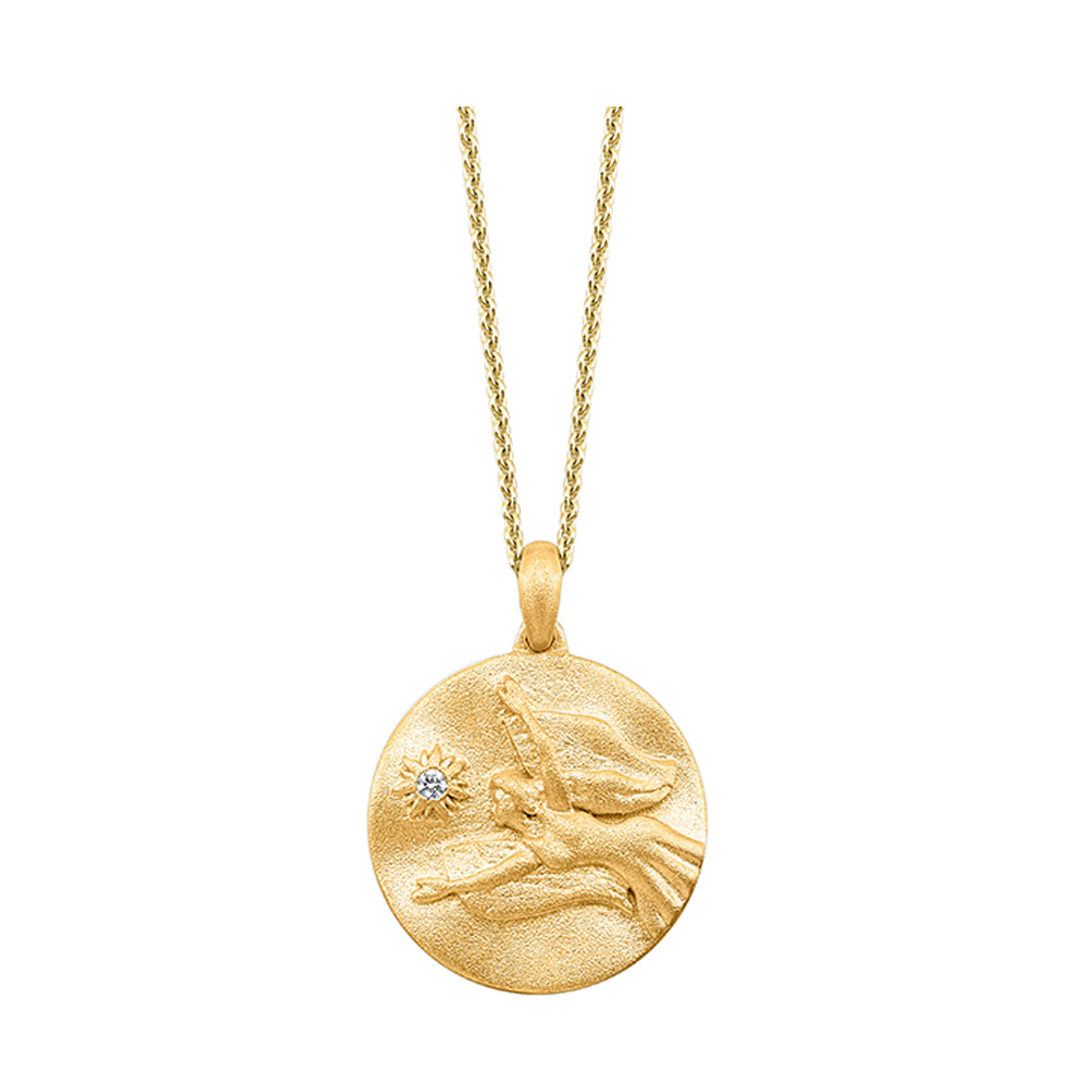 Silver Yellow Diamond 1/50Ctw Pendant