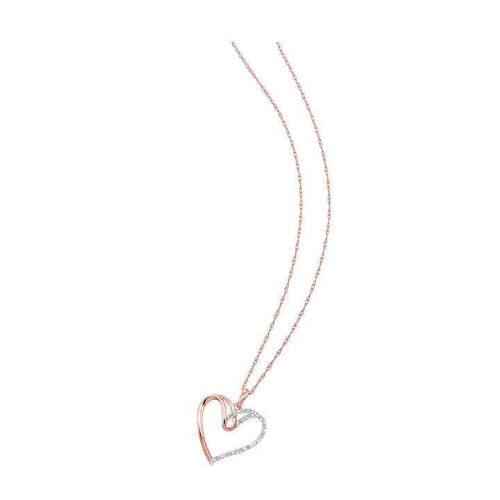 10Kt Rose Gold Diamond 1/12Ctw Pendant