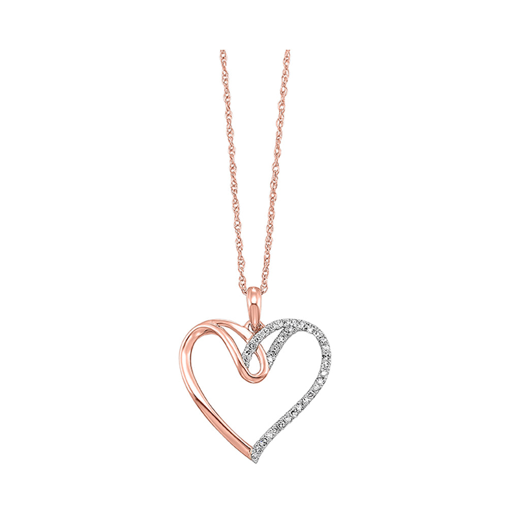 10Kt Rose Gold Diamond 1/12Ctw Pendant