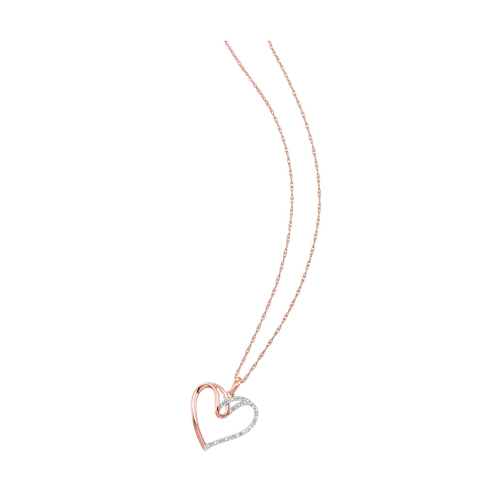10Kt Rose Gold Diamond 1/12Ctw Pendant