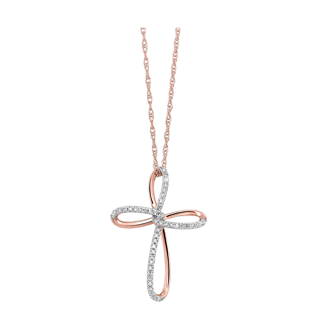 10Kt Rose Gold Diamond 1/10Ctw Pendant