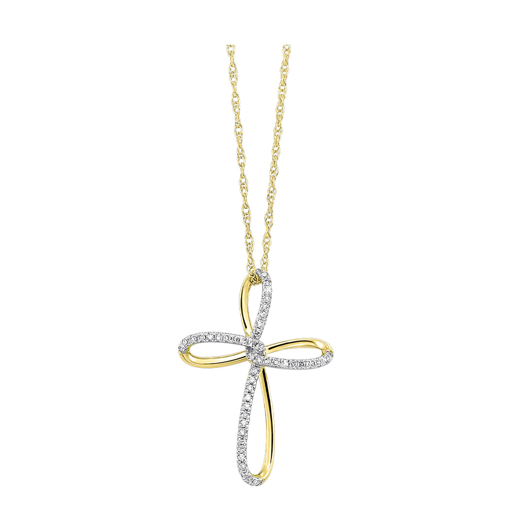 10Kt Yellow Gold Diamond 1/10Ctw Pendant