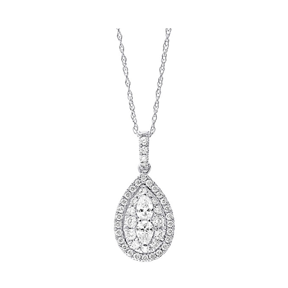14Kt White Gold Diamond 1/2Ctw Pendant