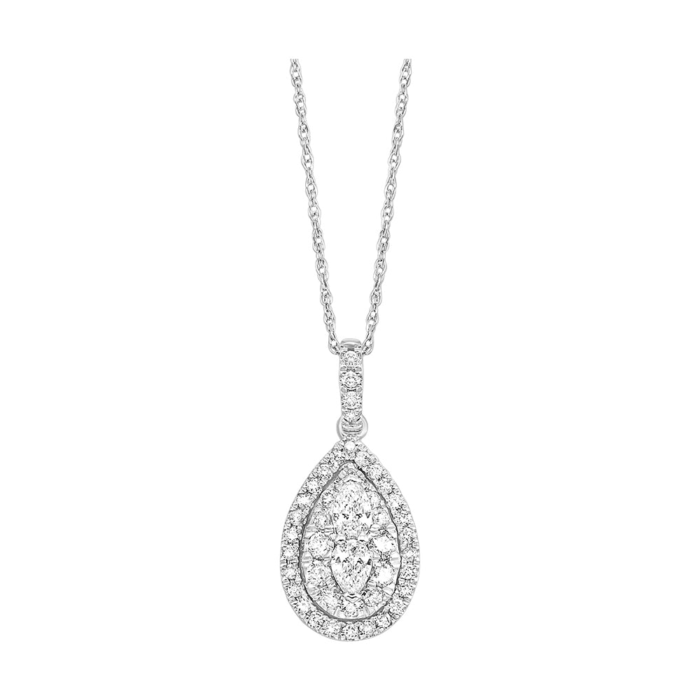 14Kt White Gold Diamond 1/2Ctw Pendant