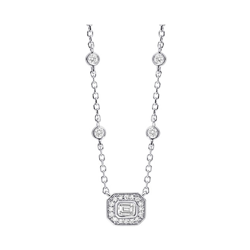 10Kt White Gold Diamond 1/5Ctw Pendant
