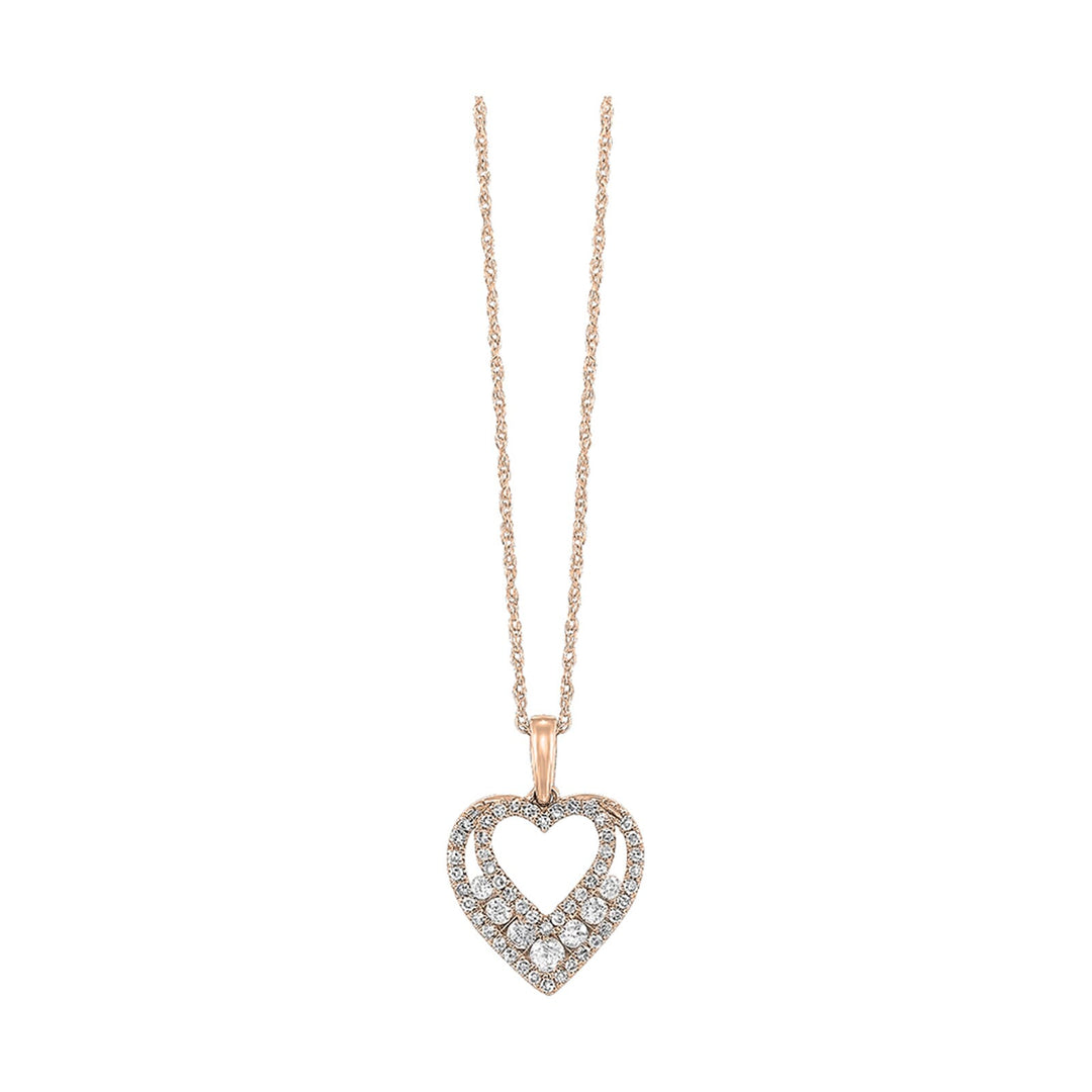 14Kt Rose Gold Diamond 1/4Ctw Pendant