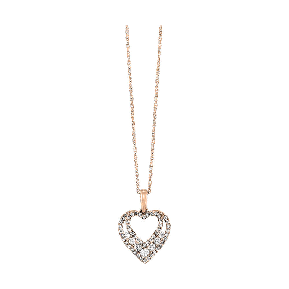 14Kt Rose Gold Diamond 1/4Ctw Pendant