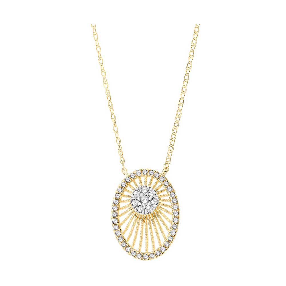 10Kt White Yellow Gold Diamond 1/5Ctw Pendant