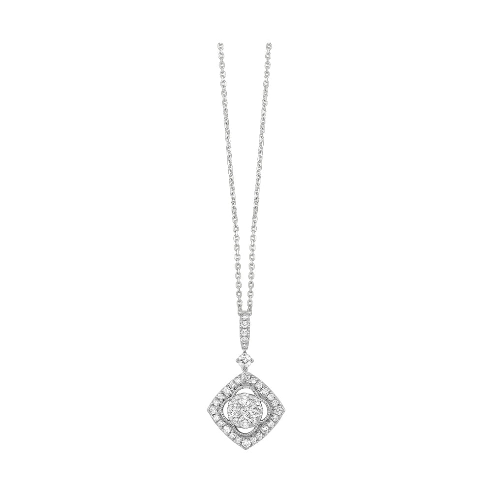 14Kt White Gold Diamond 1/2Ctw Pendant