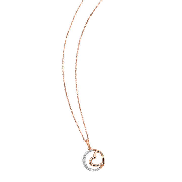10Kt Rose Gold Diamond 1/12Ctw Pendant